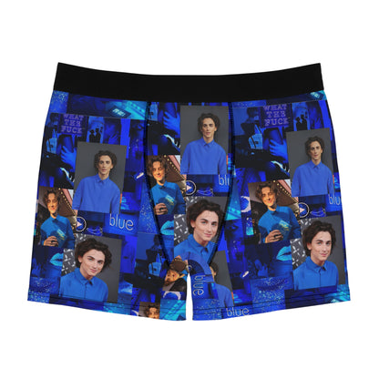 Timothee Chalamet Cool Blue Collage Men's Boxer Briefs