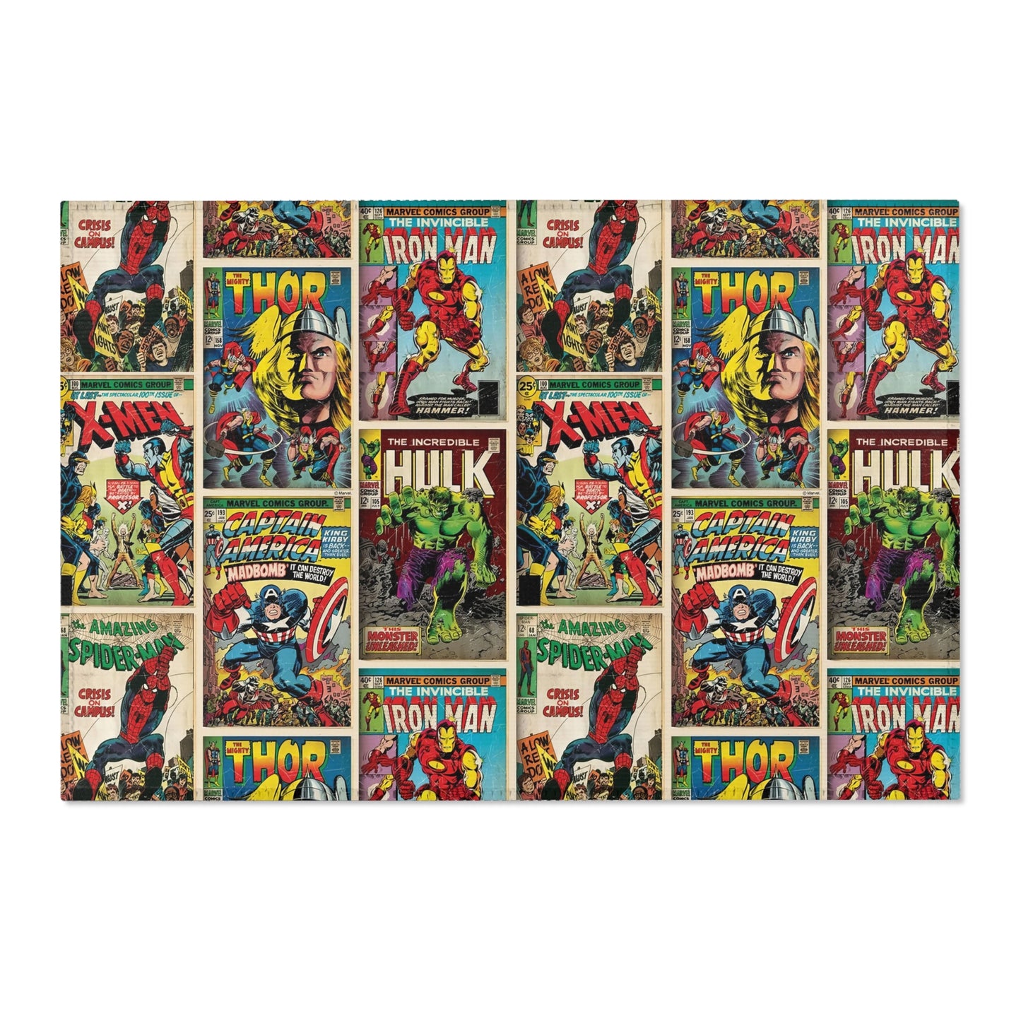 Marvel Comic Book Cover Collage Area Rug