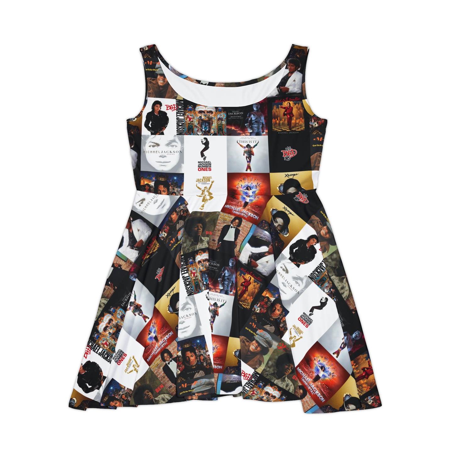 Michael Jackson Album Cover Collage Women's Skater Dress