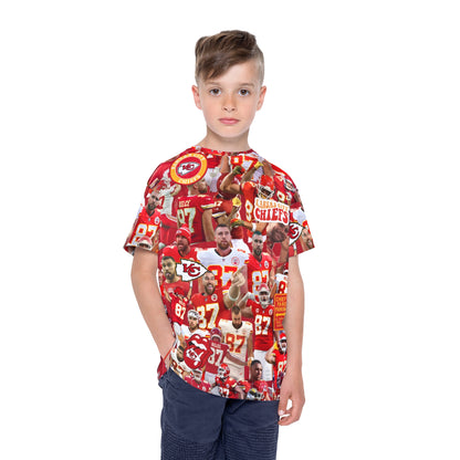 Travis Kelce Chiefs Red Collage Kids Sports Jersey