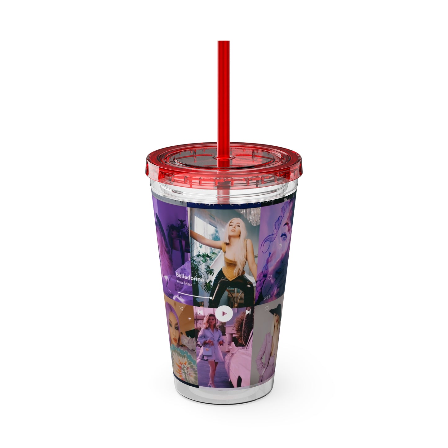 Ava Max Belladonna Photo Collage Sunsplash Tumbler with Straw