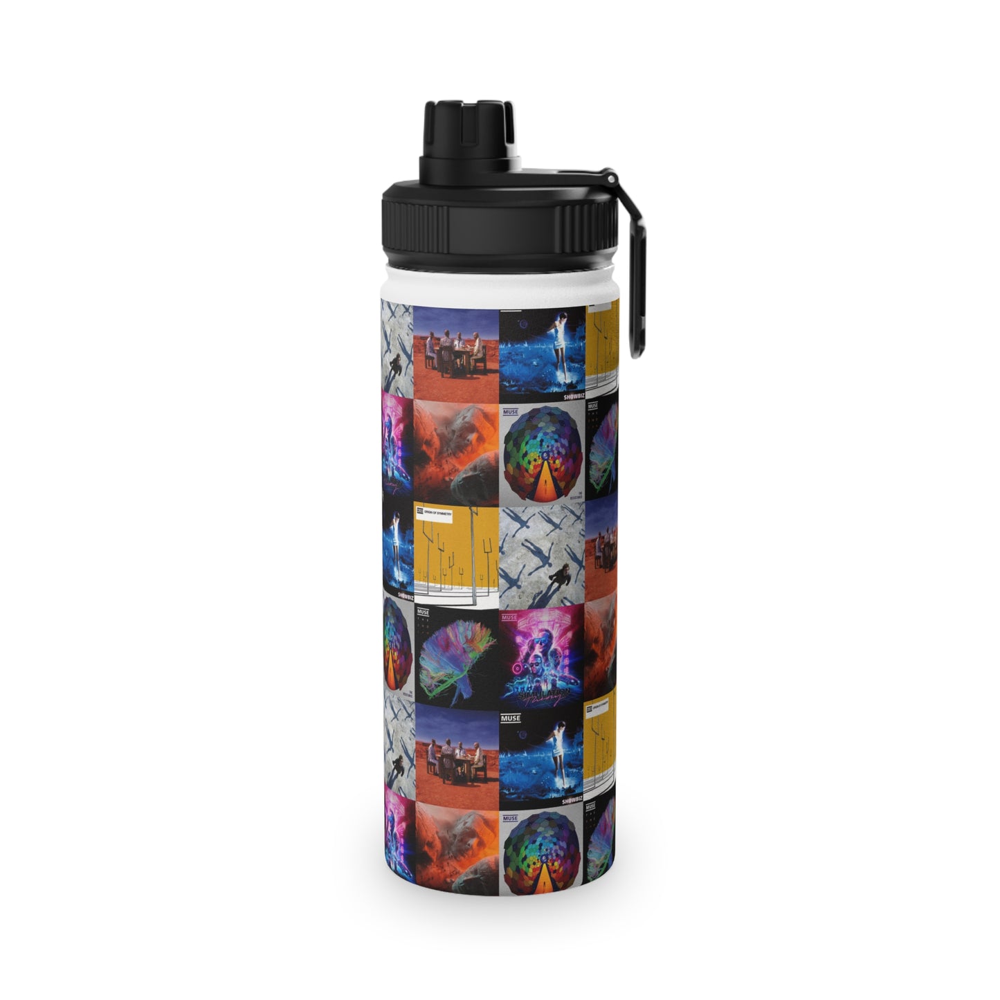 Muse Album Cover Collage Stainless Steel Sports Lid Water Bottle