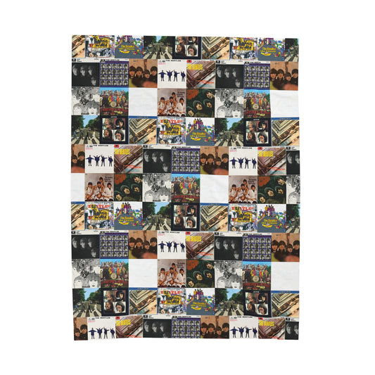 The Beatles Album Cover Collage Velveteen Plush Blanket