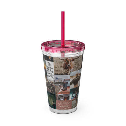 Morgan Wallen Darling You're Different Collage Sunsplash Tumbler with Straw