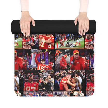 Kansas City Chiefs Superbowl LVIII Championship Victory Collage Rubber Yoga Mat