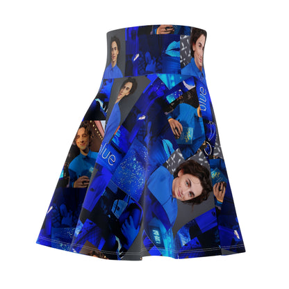 Timothee Chalamet Cool Blue Collage Women's Skater Skirt