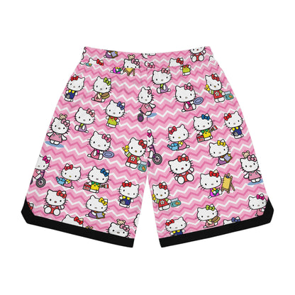 Hello Kitty Playtime Collage Basketball Rib Shorts