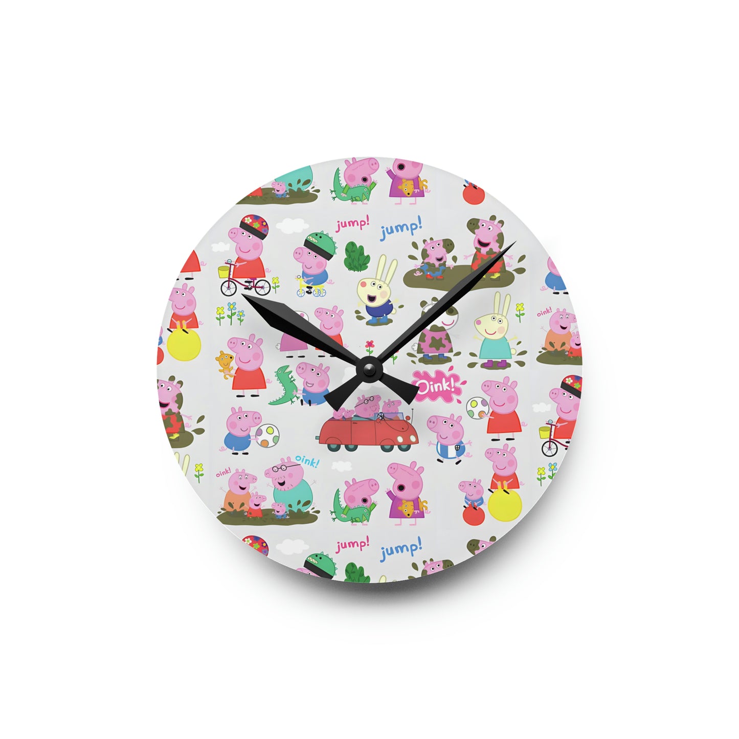 Peppa Pig Oink Oink Collage Acrylic Wall Clock