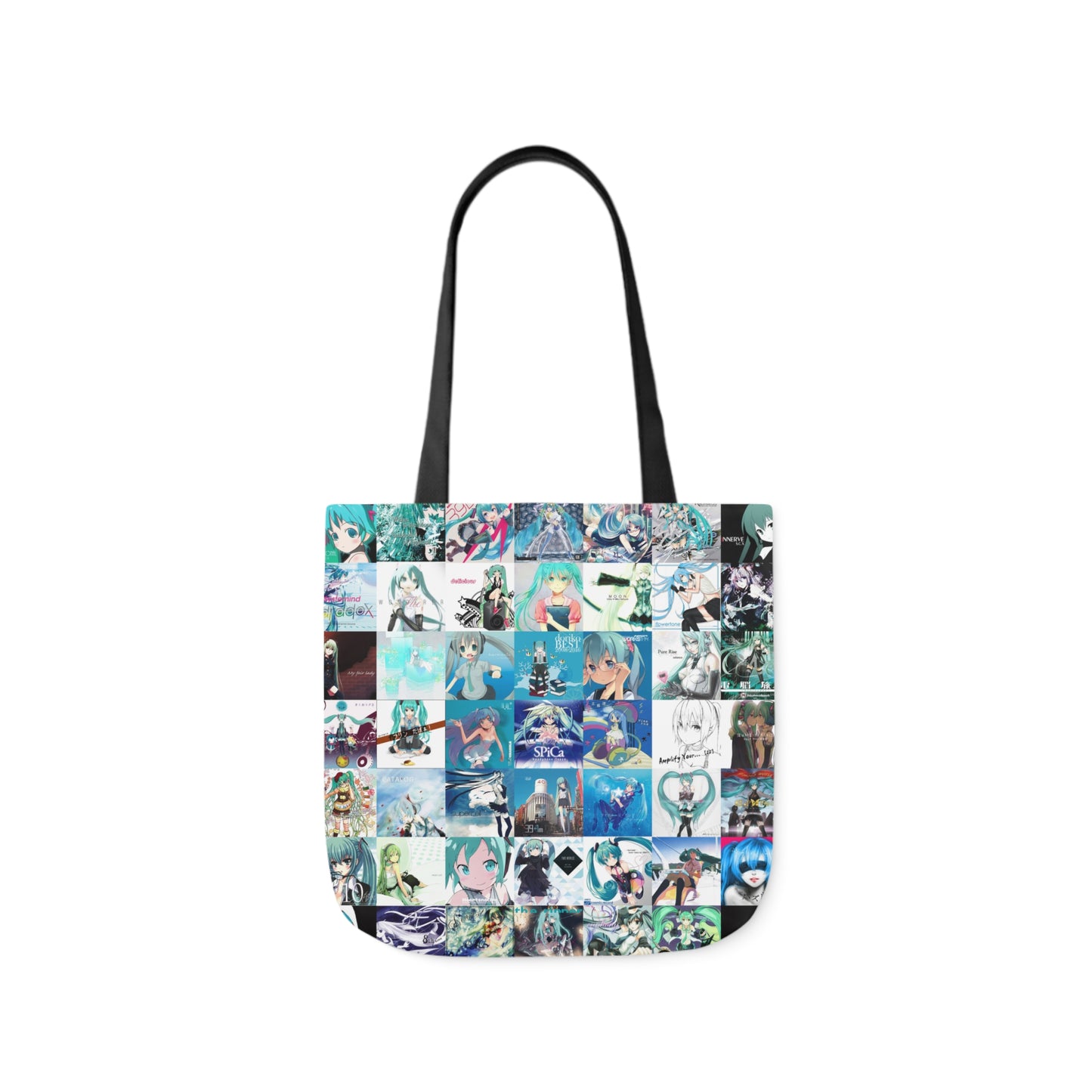 Hatsune Miku Album Cover Collage Polyester Canvas Tote Bag