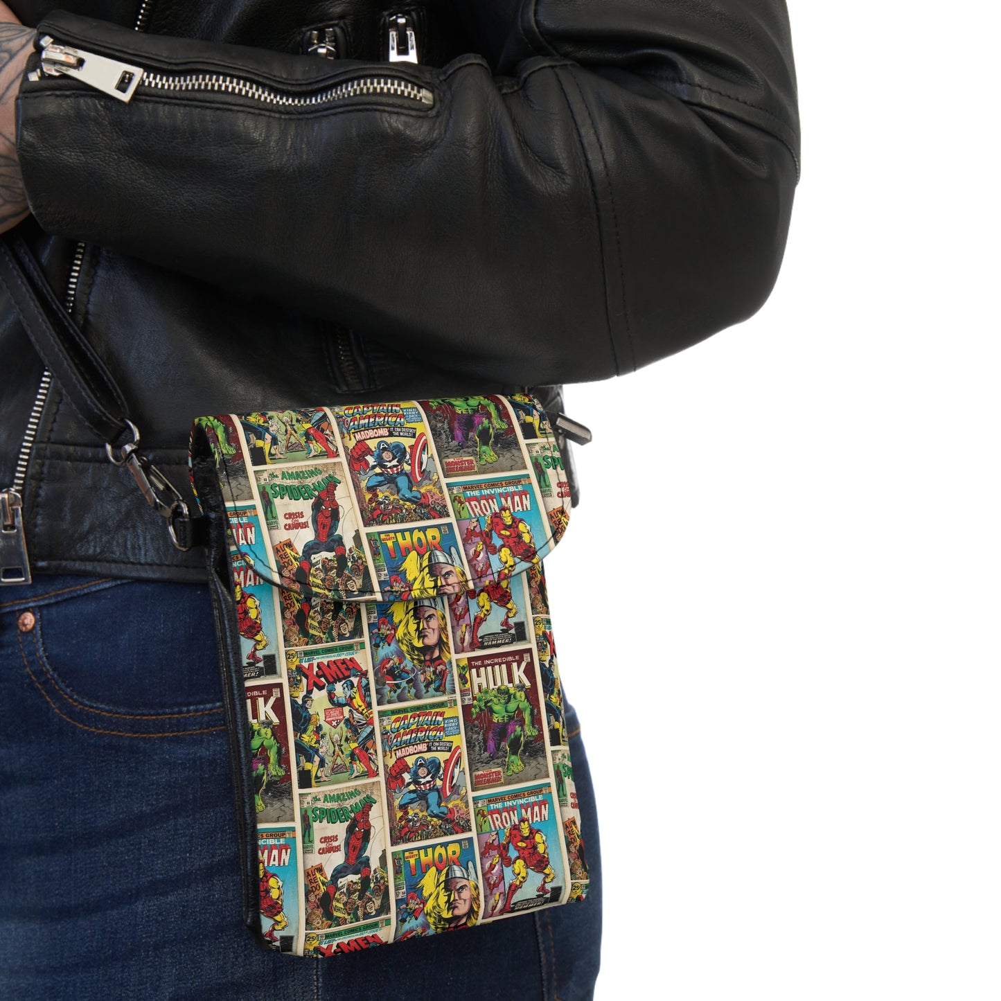 Marvel Comic Book Cover Collage Small Cell Phone Wallet