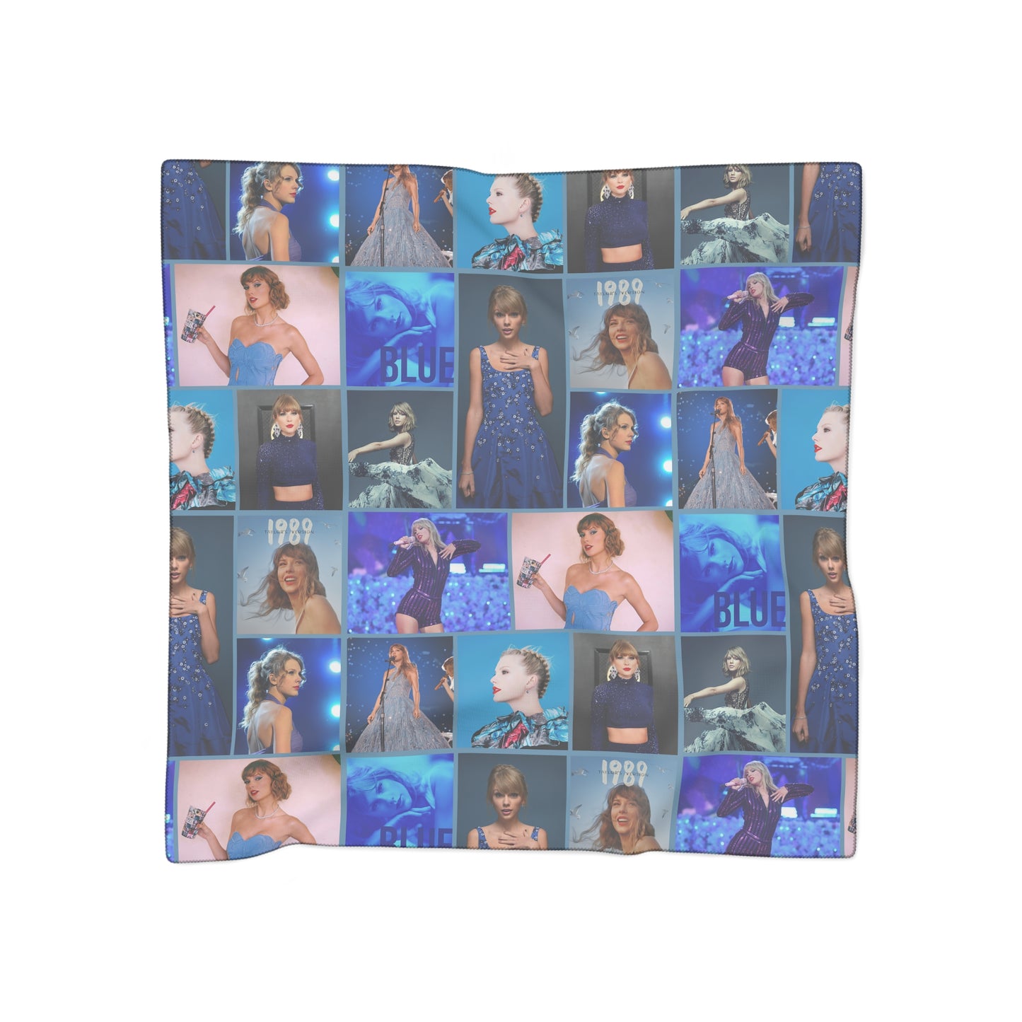 Taylor Swift Blue Aesthetic Collage Polyester Scarf