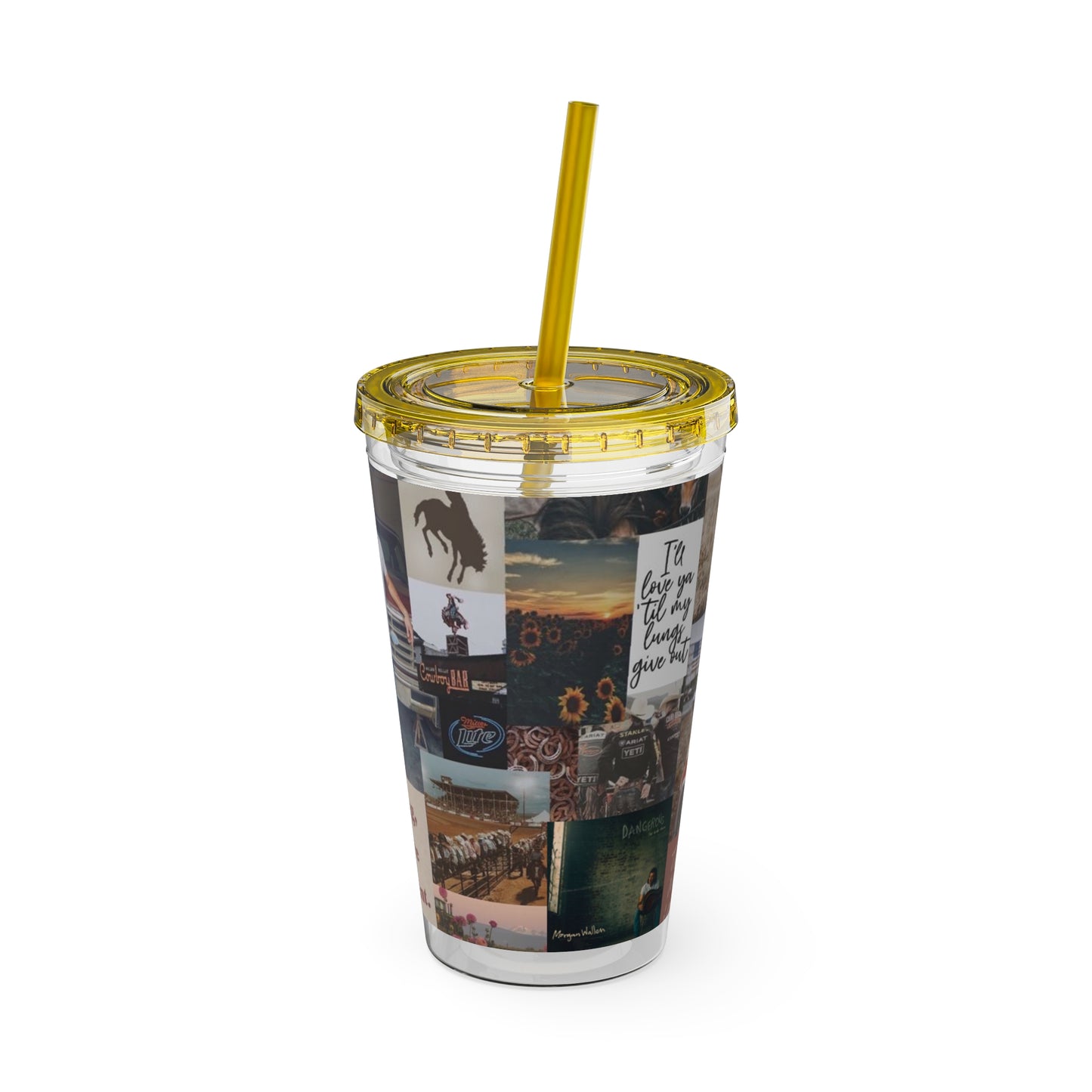 Morgan Wallen Darling You're Different Collage Sunsplash Tumbler with Straw