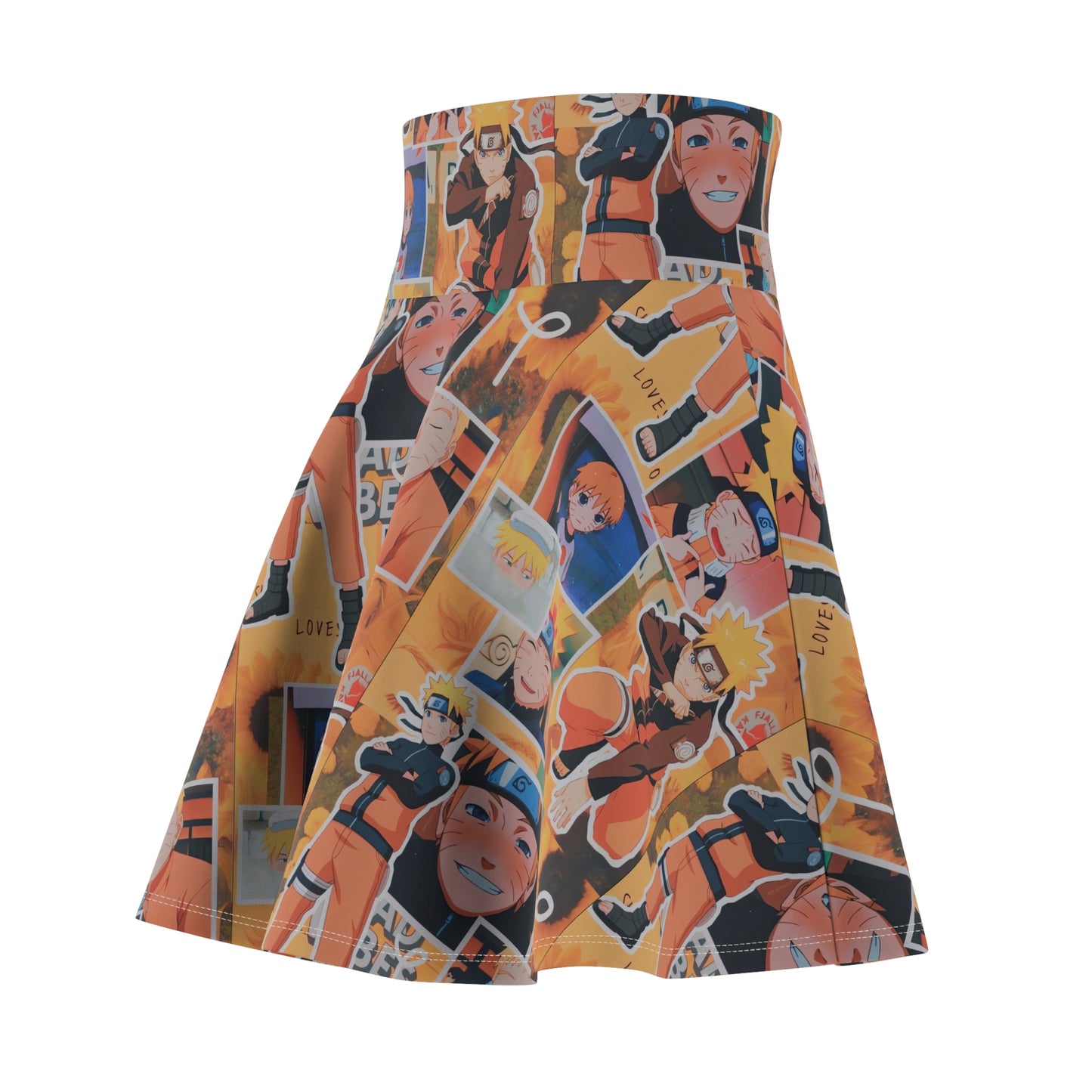 Naruto Uzumaki Sunflower Blaze Collage Women's Skater Skirt