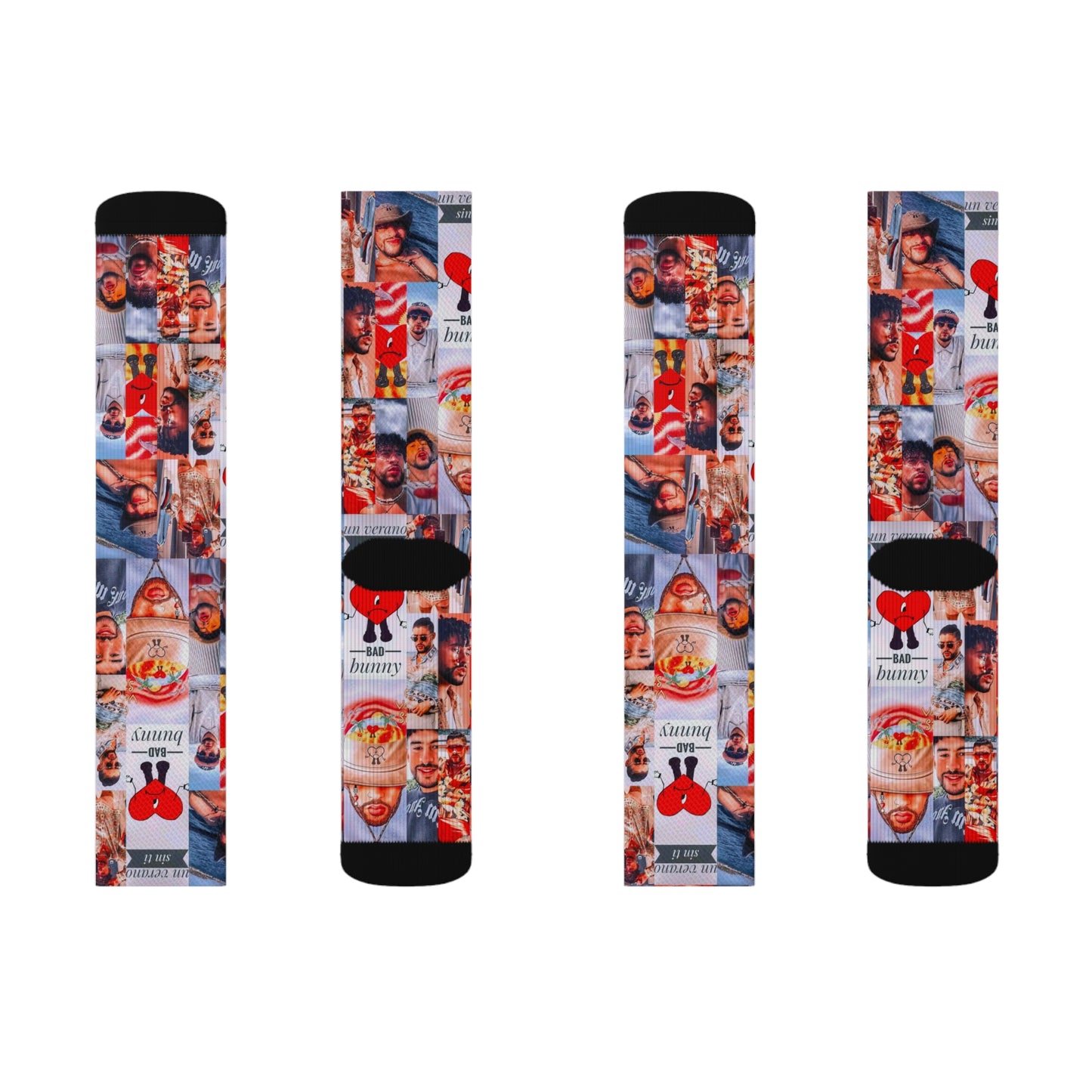 Bad Bunny Un Verano Sin Ti Photo Collage Tube Socks