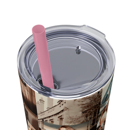 Sabrina Carpenter Peachy Princess Collage Skinny Tumbler with Straw