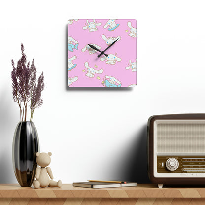 Cinnamoroll Playing Around Pattern Acrylic Wall Clock