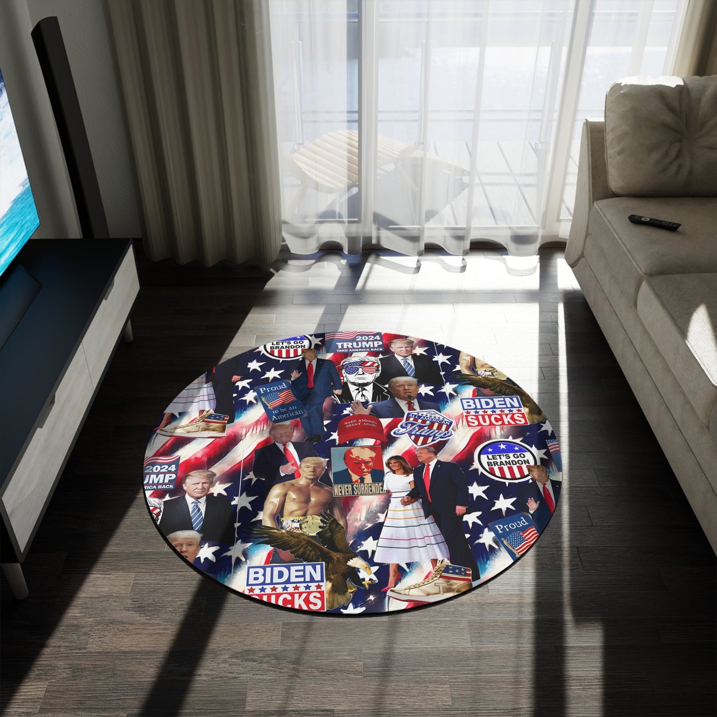 Donald Trump 2024 MAGA Montage Round Rug