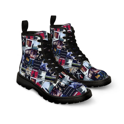 Eminem Album Art Cover Collage Women's Canvas Boots