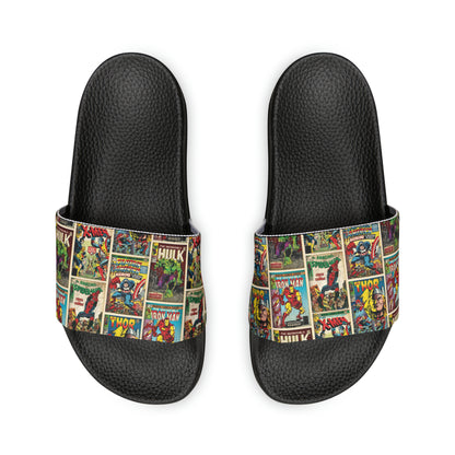 Marvel Comic Book Cover Collage Men's Slide Sandals