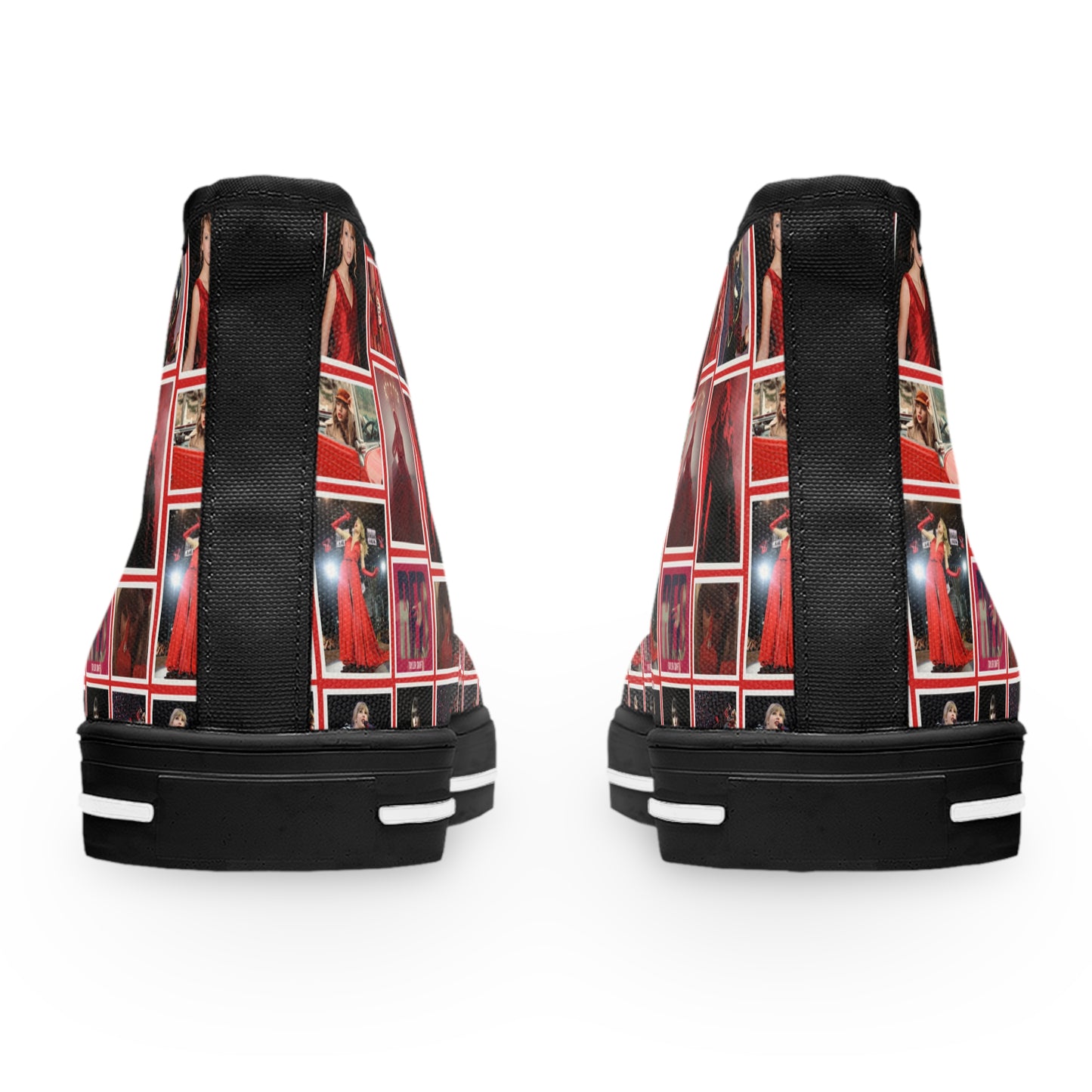 Taylor Swift Red Era Collage Women's High Top Sneakers