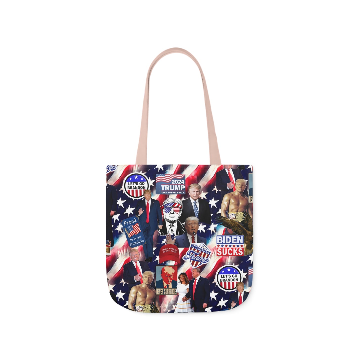 Donald Trump 2024 MAGA Montage Polyester Canvas Tote Bag