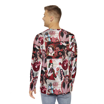 Lana Del Rey Cherry Coke Collage Men's Long Sleeve Tee Shirt