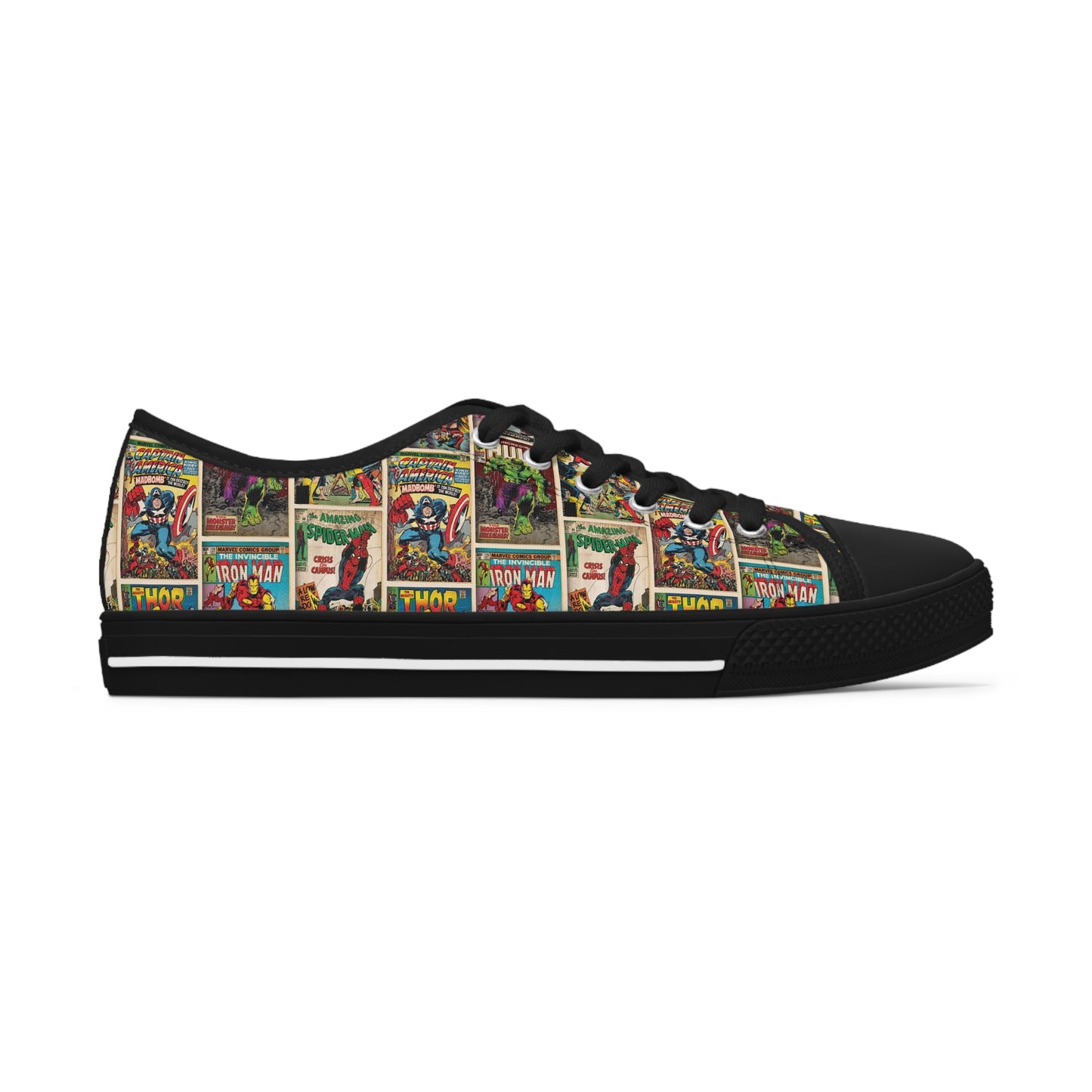 Marvel Comic Book Cover Collage Women's Low Top Sneakers