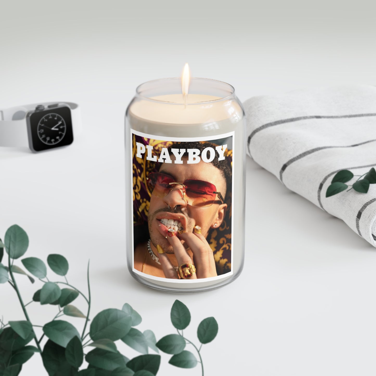 Bad Bunny Playboy Cover Tall Scented Candle