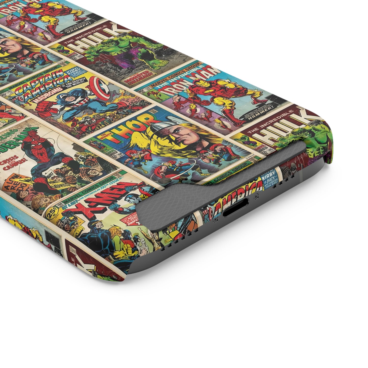 Marvel Comic Book Cover Collage Phone Case With Card Holder