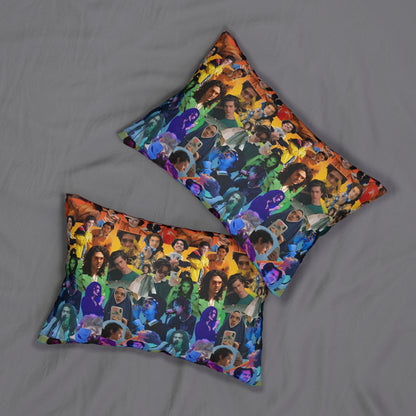 Conan Grey Rainbow Photo Collage Spun Polyester Lumbar Pillow