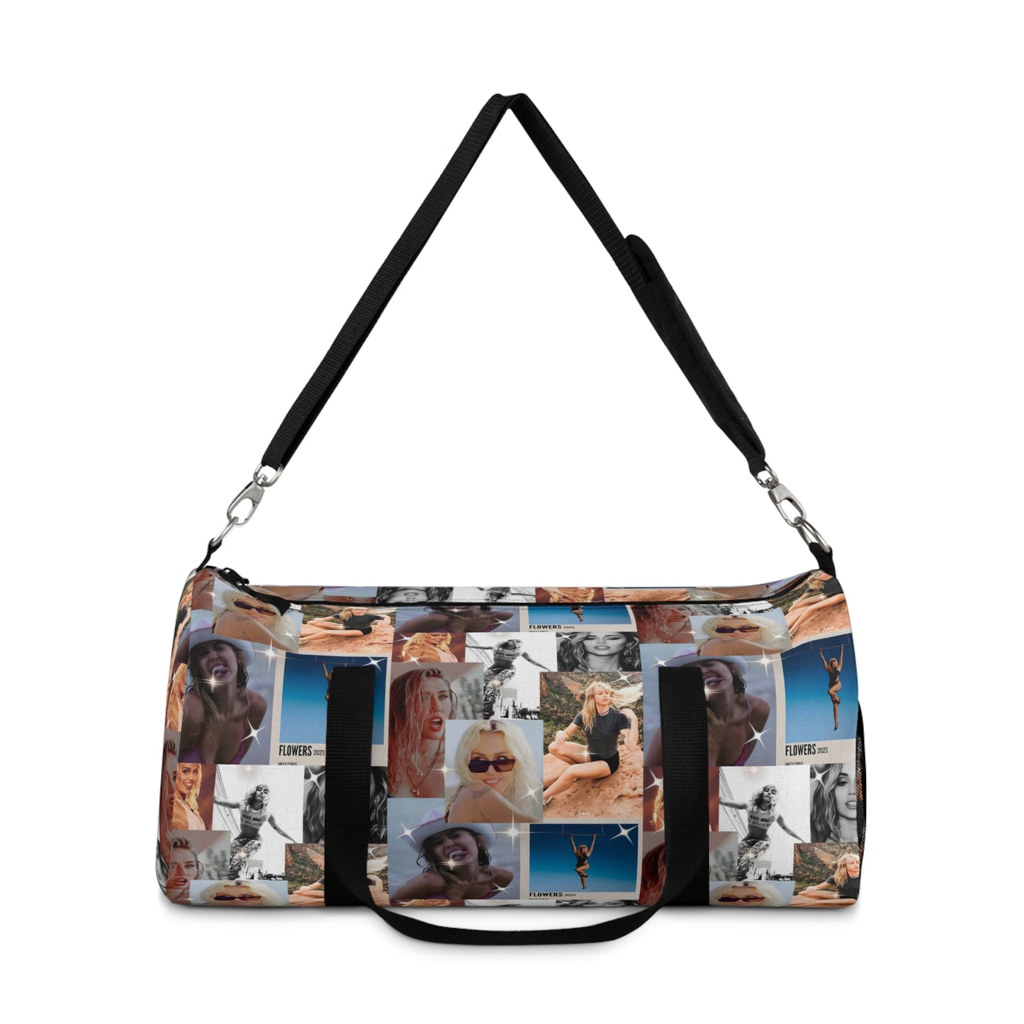 Miley Cyrus Flowers Photo Collage Duffel Bag