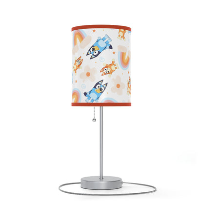 Bluey Rainbows & Flowers Pattern Lamp on a Stand