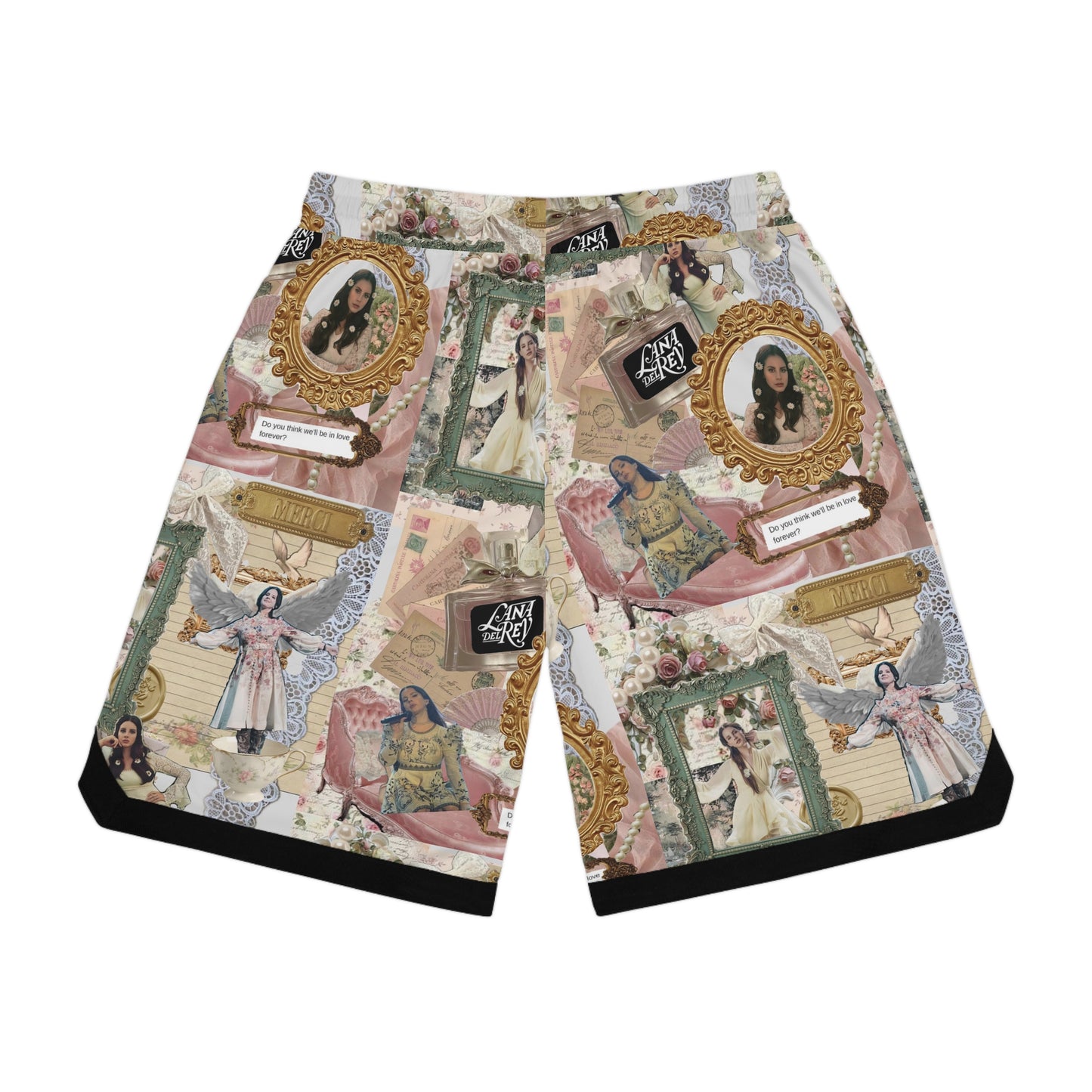 Lana Del Rey Victorian Collage Basketball Rib Shorts