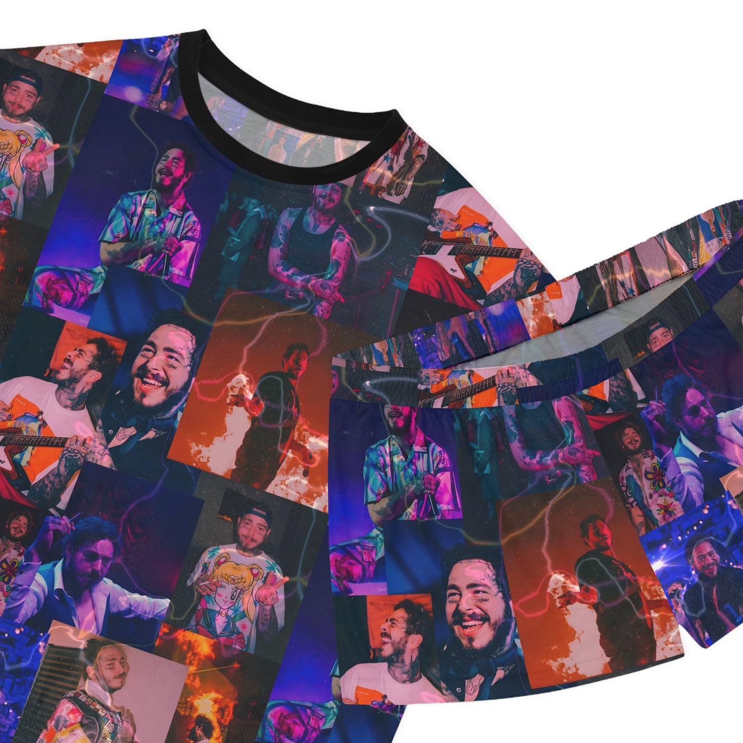 Post Malone Lightning Photo Collage Women's Short Pajama Set