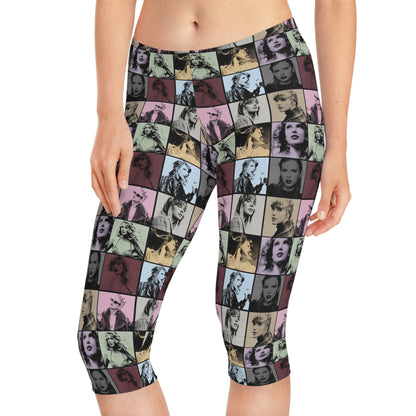 Taylor Swift Eras Collage Women's Capri Leggings