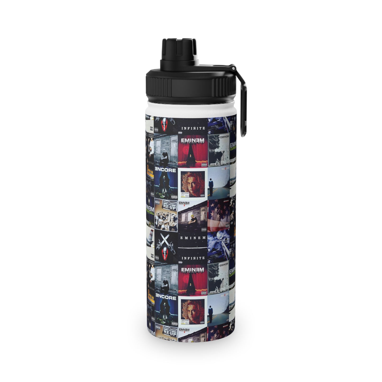 Eminem Album Art Cover Collage Stainless Steel Sports Lid Water Bottle