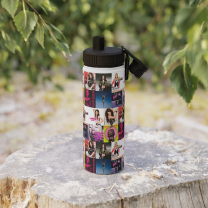 Miley Cyrus Album Cover Collage Stainless Steel Sports Lid Water Bottle