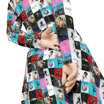 YUNGBLUD Album Cover Art Collage Women's Long Sleeve Dance Dress