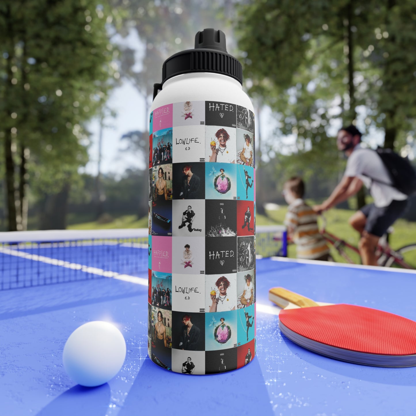 YUNGBLUD Album Cover Art Collage Stainless Steel Sports Lid Water Bottle