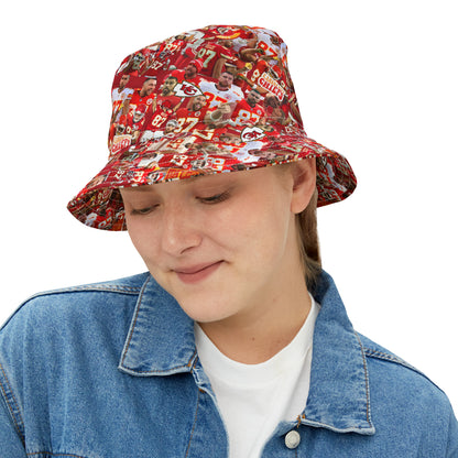 Travis Kelce Chiefs Red Collage Bucket Hat