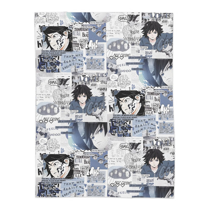 Demon Slayer Giyu Aesthetic Collage Sherpa Blanket