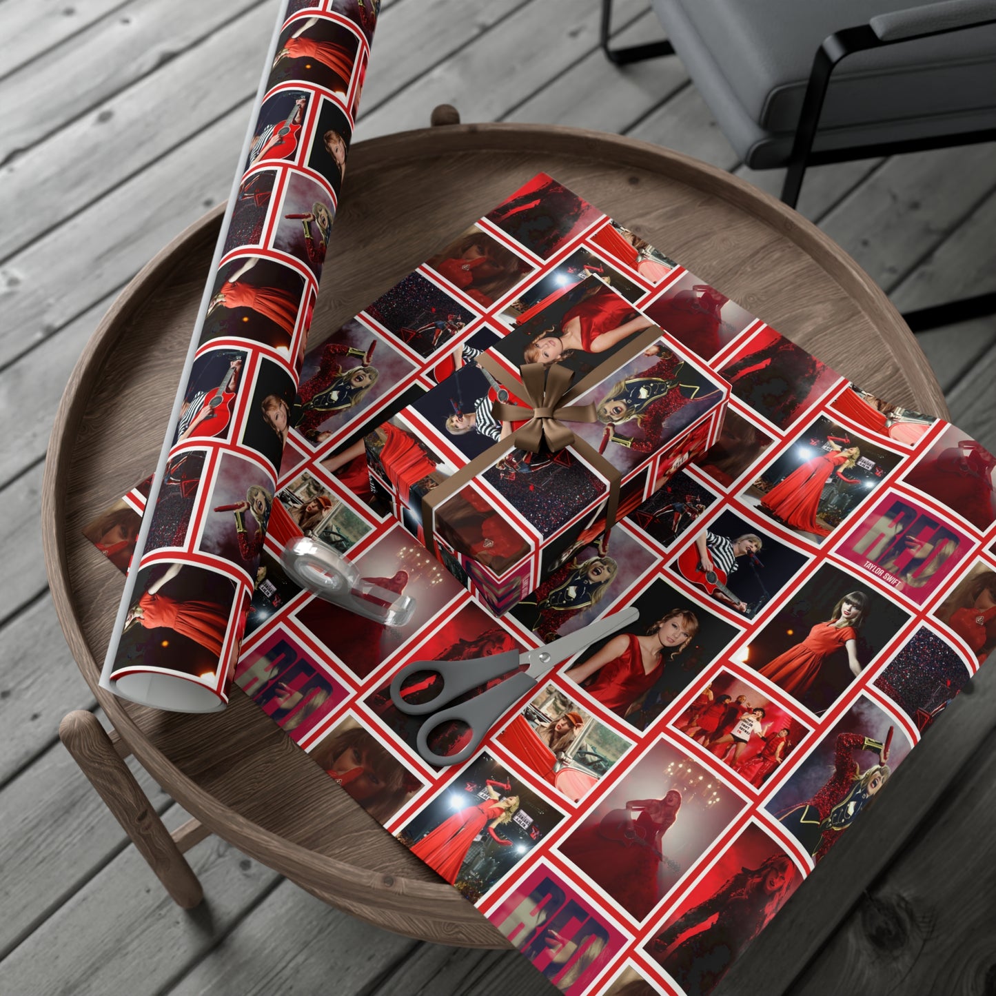 Taylor Swift Red Era Collage Gift Wrap Paper