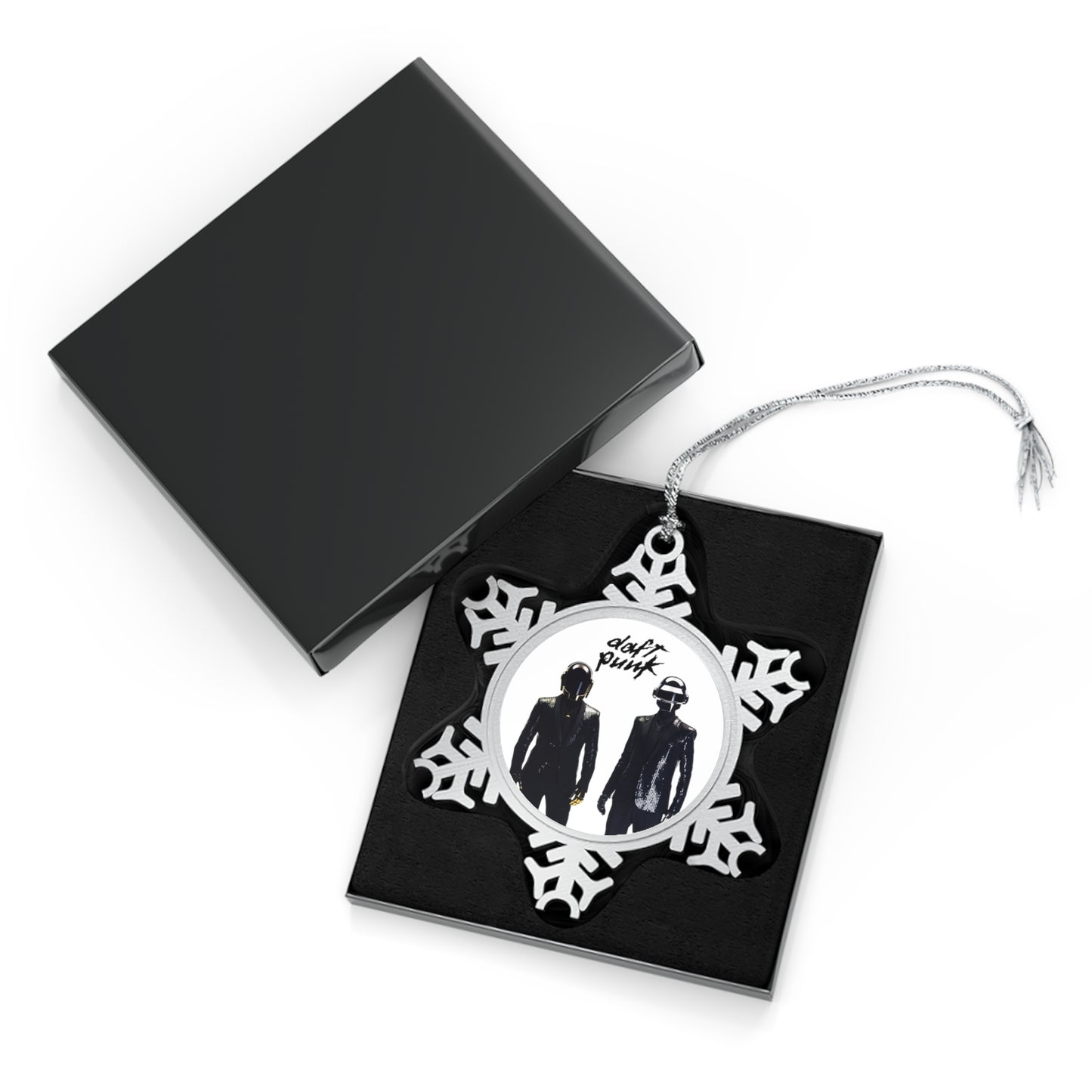 Daft Punk Standing In Black Suits Pewter Snowflake Ornament