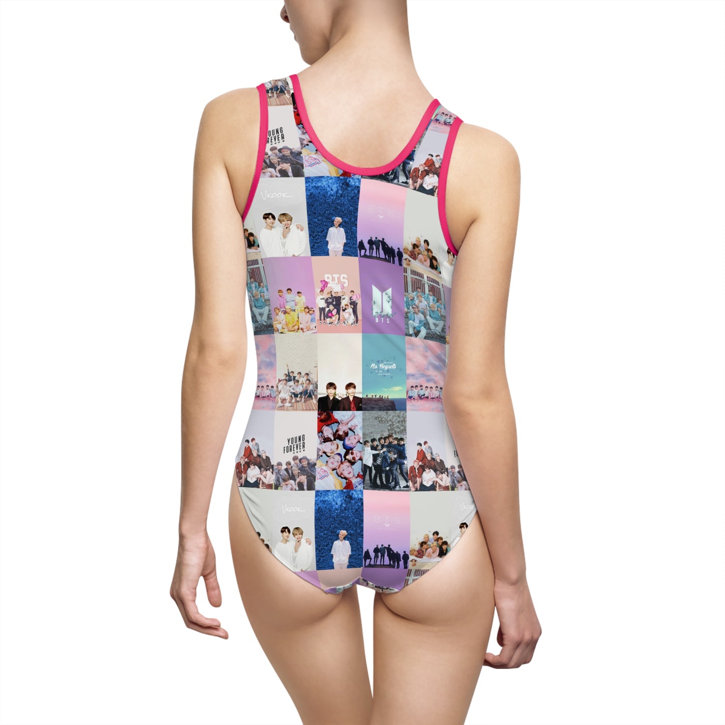 BTS Pastel Aesthetic Collage Women's Classic One-Piece Swimsuit