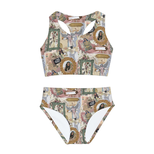 Lana Del Rey Victorian Collage Girls Two Piece Swimsuit