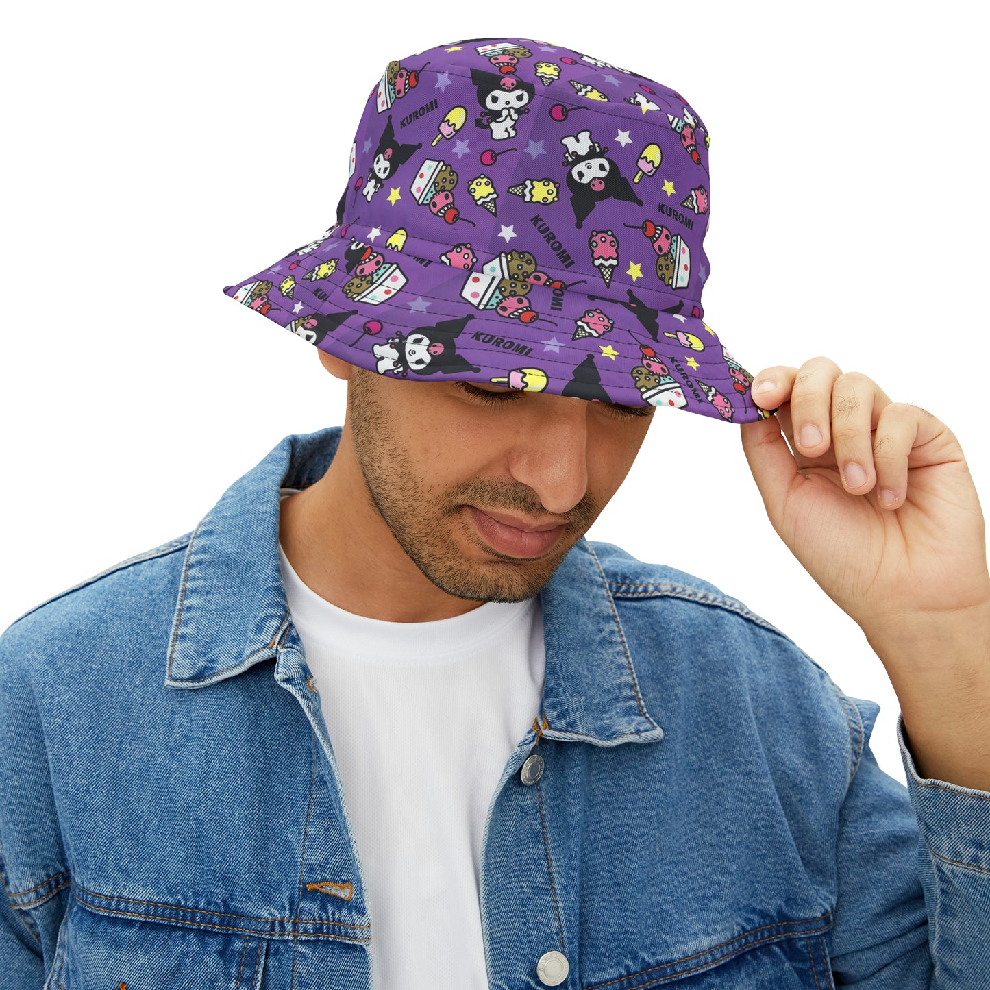 Kuromi Ice Cream Sundae Pattern Bucket Hat