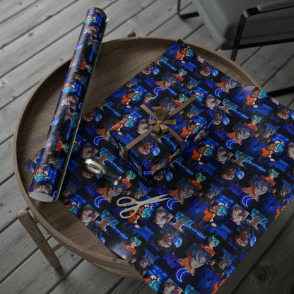 Dragon Ball Z Saiyan Moonlight Collage Gift Wrapping Paper