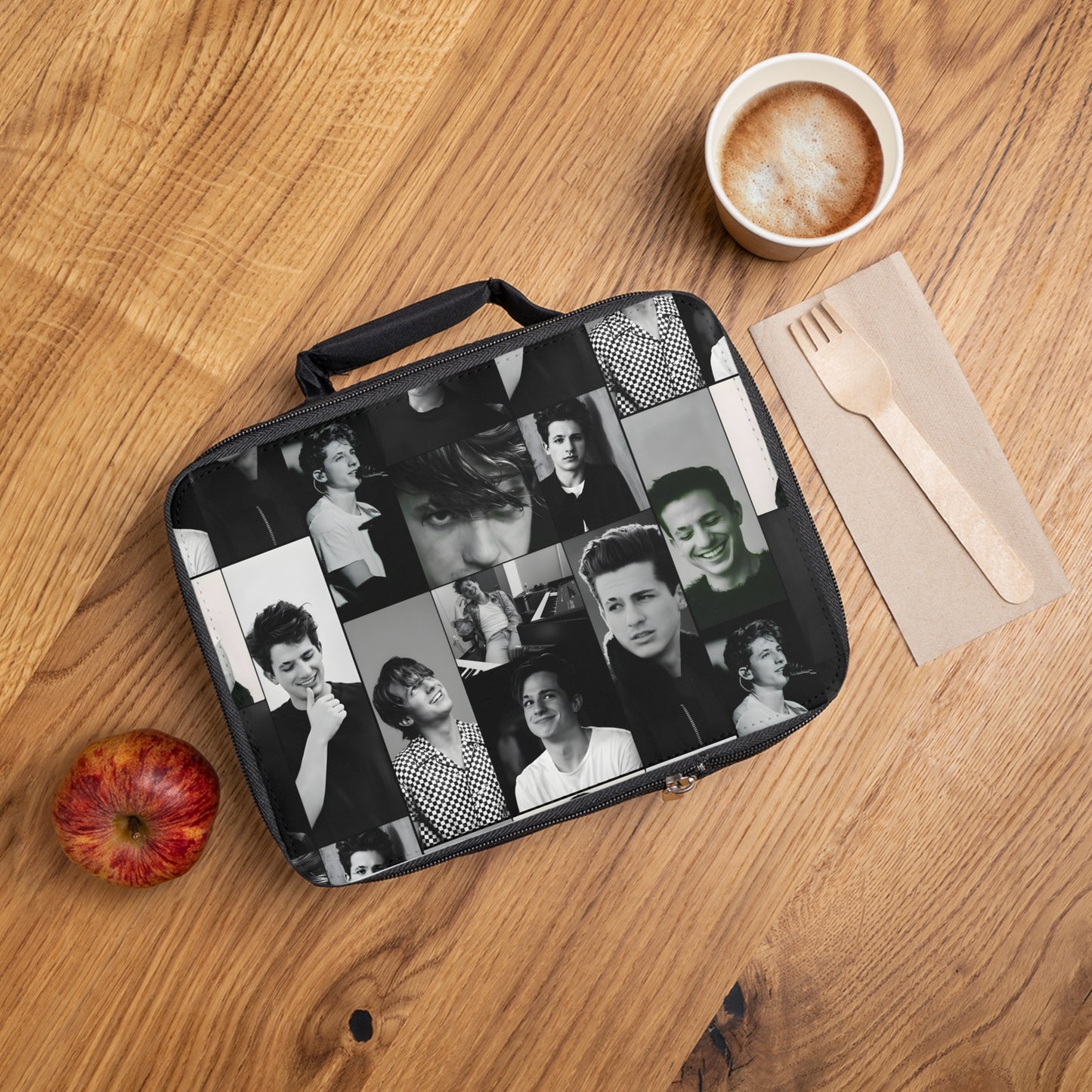 Charlie Puth Black And White Portraits Collage Lunch Bag