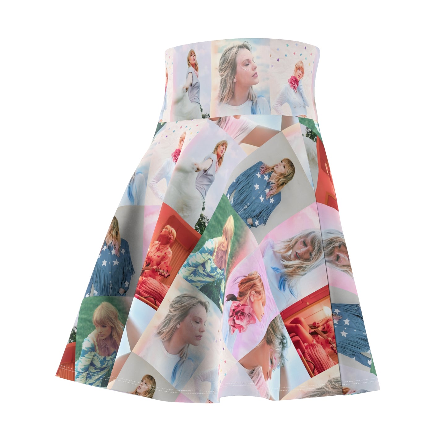 Taylor Swift Lover Era Photo Mosaic Women's Skater Skirt