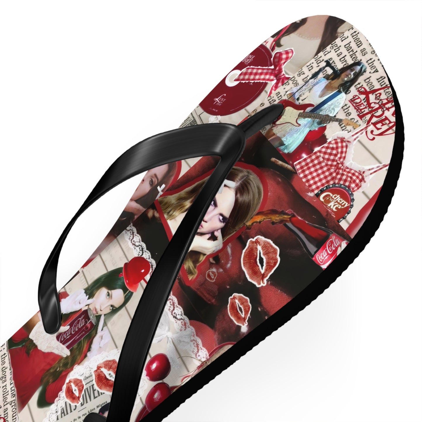 Lana Del Rey Cherry Coke Collage Flip Flops